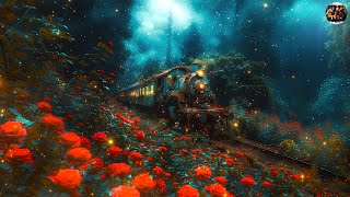 Relaxing Piano Music 🎹 Forgotten Train Lies Dormant At Night With Piano | 8 Hours Nature Dogs Piano