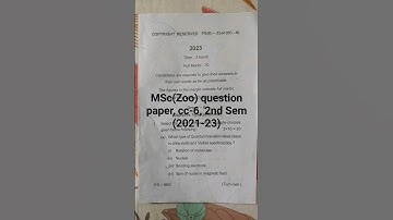 MSc zoology question paper, cc-6, 2nd sem (2021-23) #shorts #brabu #questionpaper #2023