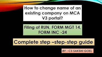 HOW TO CHANGE THE NAME OF AN EXISTING COMPANY ON MCA V3 PORTAL || #companiesact2013 #companylaw