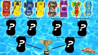 Disney Cars Tournament in Pool Hydro Wheels Piston Cup Water Toys Review Kids