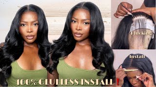 NO MORE FRONTAL! Glueless HD Closure Wig Install| Plucking & styling tutorial | Alipearl Hair