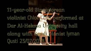 Singaporean Violin Prodigy performs at Dar Al Hekma Jeddah