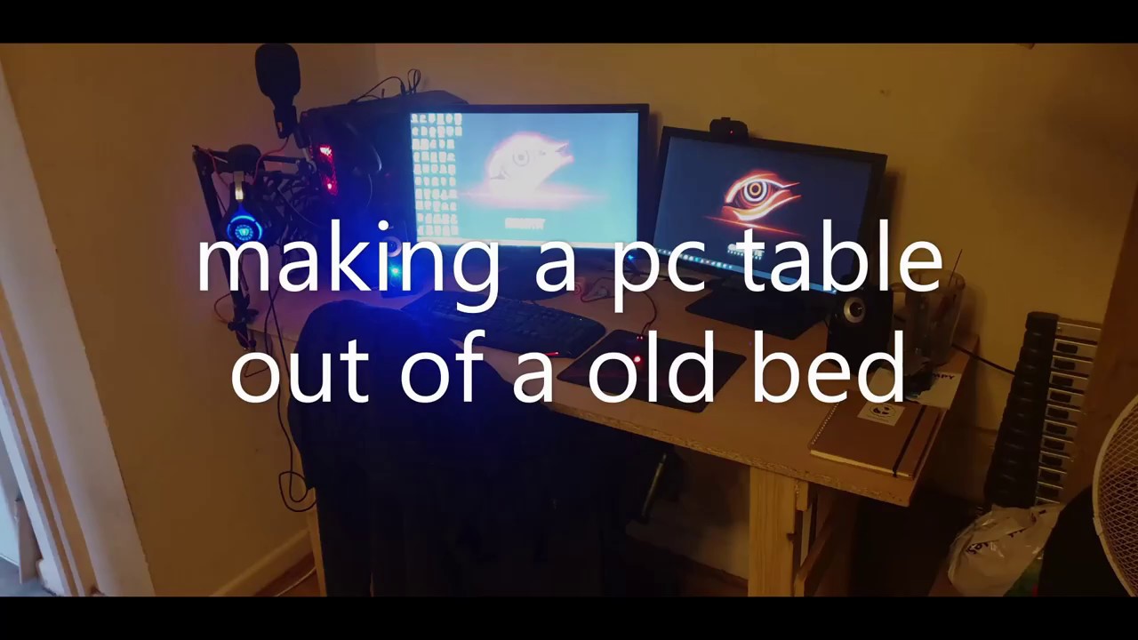 making a pc table out off an old bed [slideshow] - YouTube