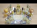 GOLD SLIME Mixing makeup and glitter into Clear Slime Satisfying Slime Videos