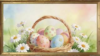 Easter Bunny Painting in Vintage Frame 🐰 1 Hour 4K Spring TV Screensaver | Easter Eggs & Flowers screenshot 4