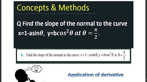 Find the slope of the normal to the curve x=1-acos(theta) y=bcos^2(theta) at theta is equal to pi/2.