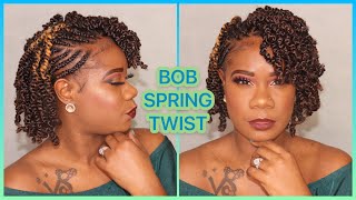 Bob Spring Twist Crochet Braids Bomb Twist //  Natural Hair Protective Style 3c-4c hair