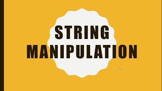 String Manipulation