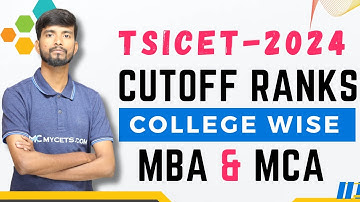TSICET 2024 Cutoff Ranks|TSICET MBA Cutoff Ranks|TSICET Cutoff Ranks 2024|TSICET 24 MCA Cutoff Ranks