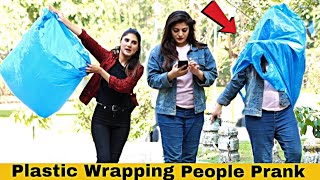 Plastic Wrapping People Prank@crazycomedy9838