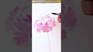 How to paint a Watercolor Peony in under 1 min (Tutorial)