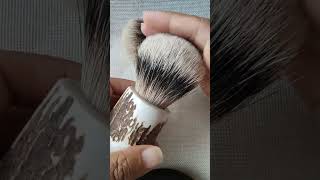 Dishi customer DIY antler handle HM bager hair shaivng brush 30mm knot badger hair #shaving