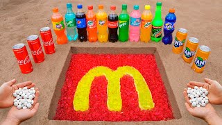 McDonald's Logo in the Hole with Orbeez, Coca Cola, Mentos \& Popular Sodas