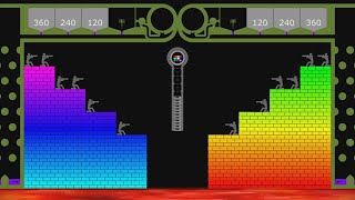 Drop Them in Lava Stickman Tournament  Team Marble Race in Algodoo