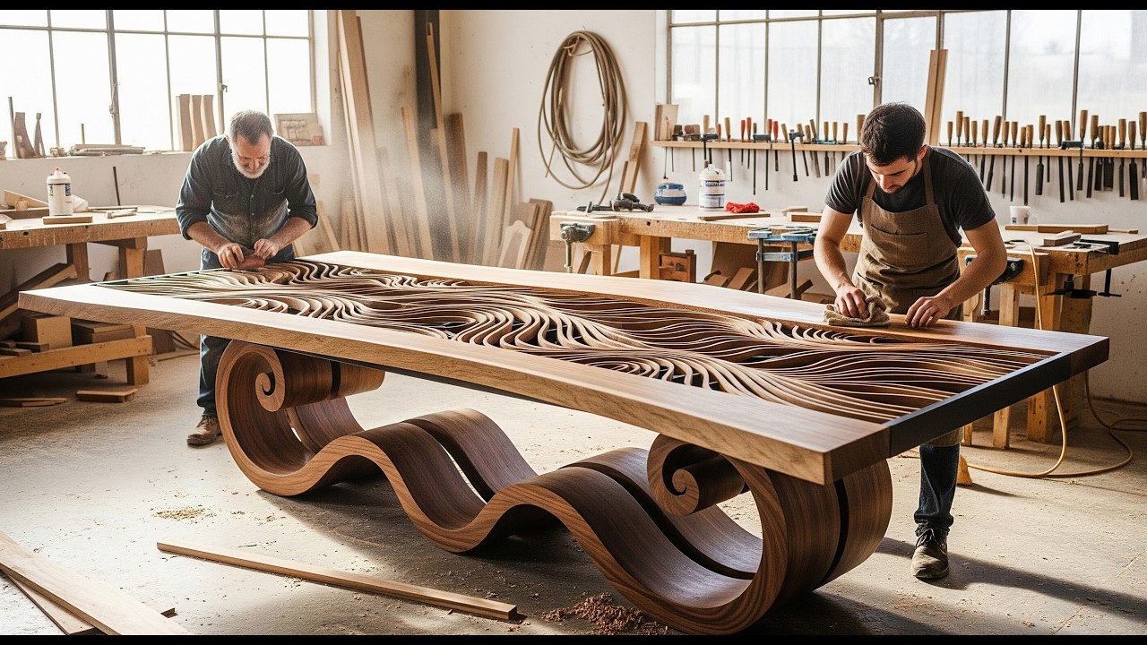 The Art of Bending Thin Wood U Won't Believe If Don't See | The Table That Curves Like Ocean Waves
