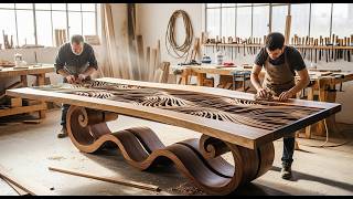 The Art of Bending Thin Wood U Won't Believe If Don't See | The Table That Curves Like Ocean Waves