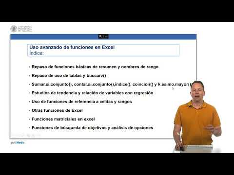 Curso avanzado Excel. Índice módulo de uso avanzado de funciones |  | UPV