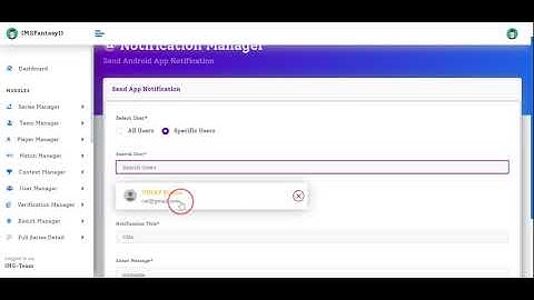 How to send notifications from fantasybox admin panel?