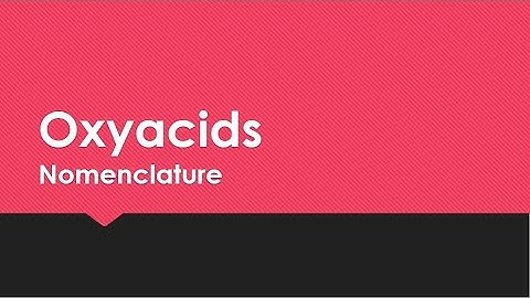 Naming OXYACIDS