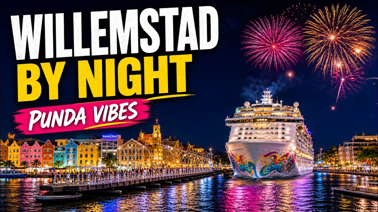 Willemstad by Night Curaçao | Queen Emma Bridge, Punda Vibes Fireworks & Cruise Ship