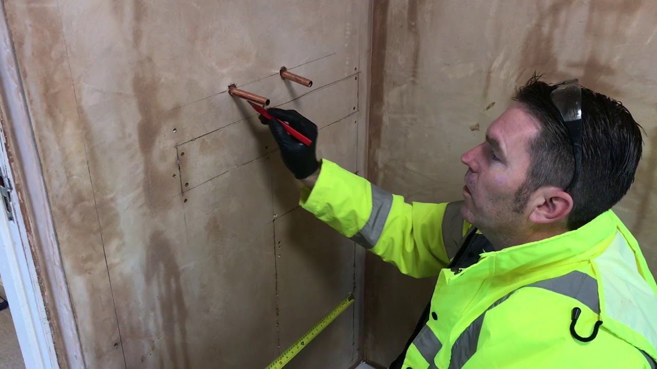 Bathroom ripped out new one going in part 7 - YouTube