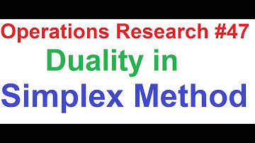 Operations Research(OR) Tutorial #47: Duality in Simplex Method_Minimization Problem [1 of 3]