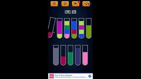 Water Sort Puzzle - Color Liquid Sorting Game Level 928 Solution