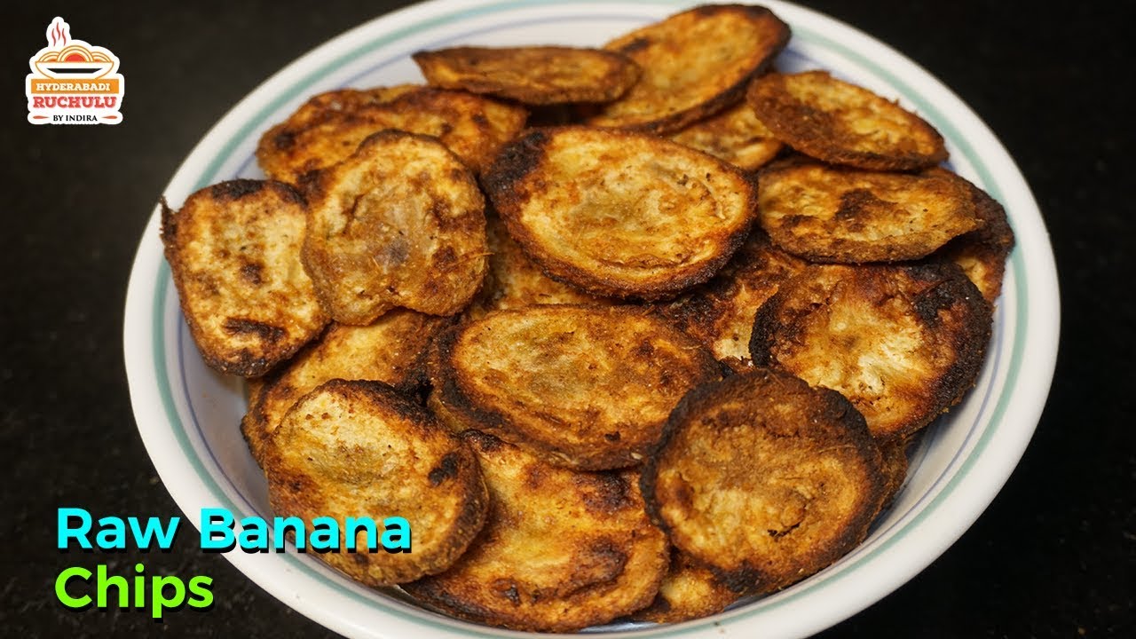 అరటికాయ చిప్స్ చాలా తక్కువ నూనెతో కర కర లాడే చిప్స్ | Crispy Raw Banana Chips | Aratikaya Chips | Hyderabadi Ruchulu