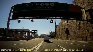 DOD LS475W+ Dash Cam Day Video Holland Tunnel with Circular Polarized fully deployed / full dark