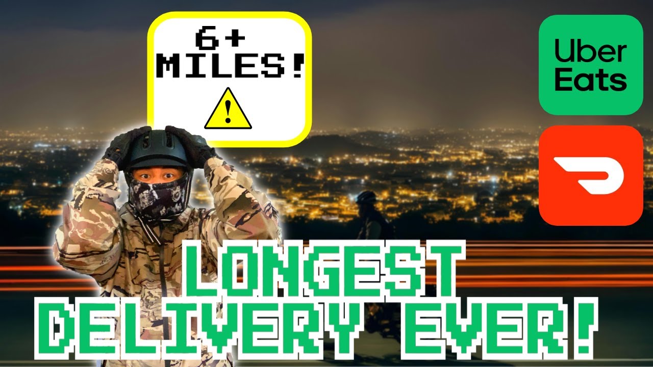 The Longest Food Delivery Ever On My Ebike W/ Uber Eats and DoorDash