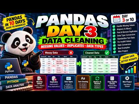 🐼 Pandas Day 3: Data Cleaning Explained | Missing Values, Duplicates & Real-World Python