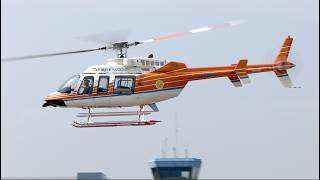 【ヘリコプター】 Bell 407、AW109、A109、AS350、S 76、AS365、等 ヘリコプター ８機の離陸と着陸、東京ヘリポート
