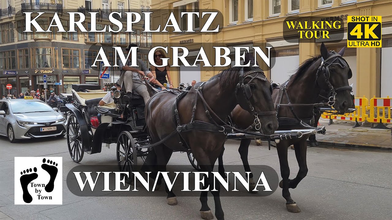 💥 Karlsplatz, Graben, Wien, Vienna Walking Tour, 4k, 60fps