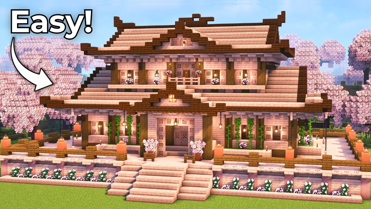 Minecraft: How to Build a Japanese Cherry Blossom House | Tutorial🏠 ...