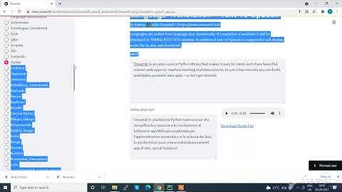 Streamlit language translation + Text-To-Speech app