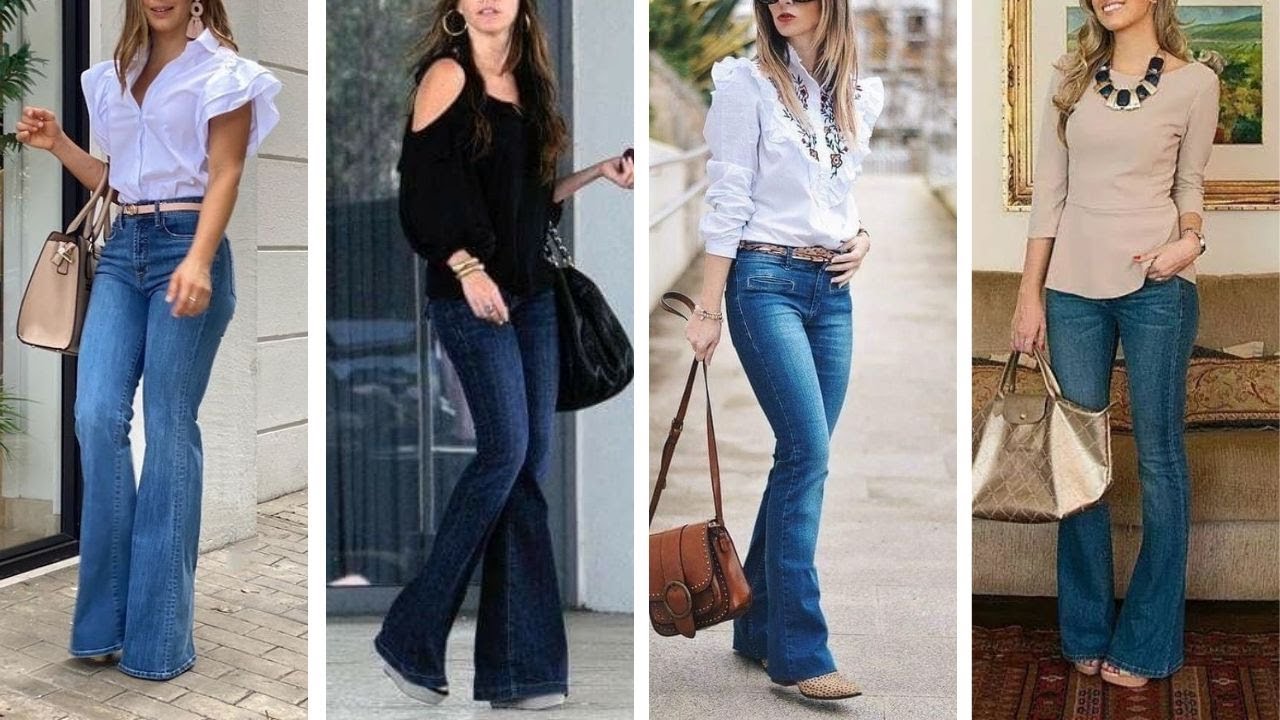 OUTFITS DE MODA 2023 CON JEANS ACAMPANADO💛FASHION OUTFITS 2023