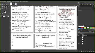 Algebra - Week #1 - Class Notes p. 1-2