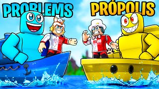 PRÓPOLIS VS PROBLEMS NA BATALHA DE CONSTRUÇÃO | BUILD A BOAT FOR TREASURE (Roblox)