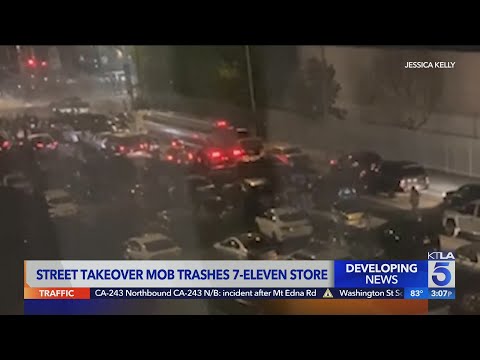 Street takeover mob trashes Harbor Gateway 7-Eleven