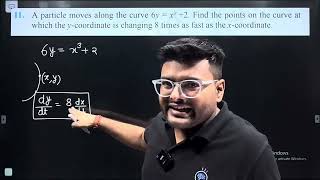 11. A particle moves along the curve 6y = x^3 + 2, find the points on the curve at which the y-co...