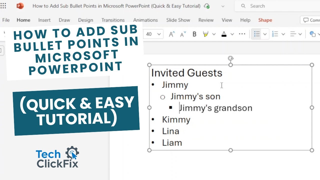 How to Add Sub Bullet Points in Microsoft PowerPoint (Quick & Easy ...