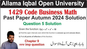 1429 Code Past Paper Autumn 2024 Question 5) Solution | 1429 Code Business Math Solved Paper 2024