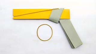 Easy Origami Pistol - Making Origami Gun That Shoots Rubber Bands- DIY Paper Gun Making Tutorial