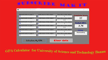GPA calculator for USTB students only( Bannu) and my first coding in visual studio