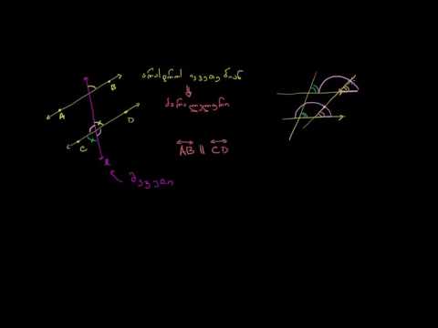 კუთხეები, პარალელური ხაზები და გადამკვეთი ხაზები