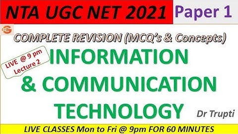 Information & Communication Technology UGC NTA NET Paper 1 2021 Revision Series - MCQ