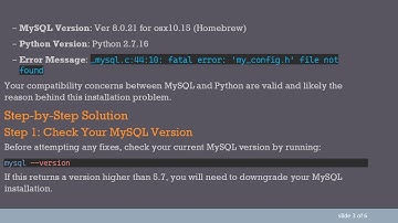How to Fix the “pip install MySQL-python” Error on macOS: No More “my_config.h” Issues