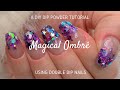 HOW TO CHUNKY GLITTER OMBRE WITH CLEAR | DIY Dip Powder Nails Tutorial | Double Dip