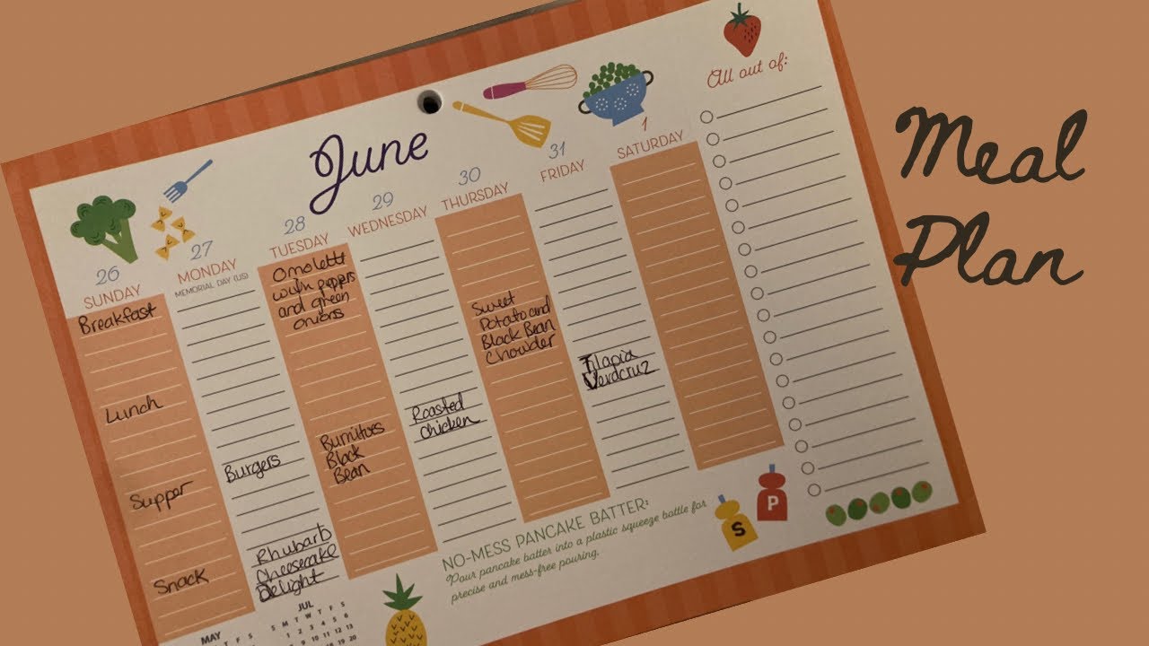 It’s June!!! My Menu for the week 