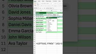How to EASILY Split First and Last Names in Excel (Using LEFT &amp; FIND Formula)